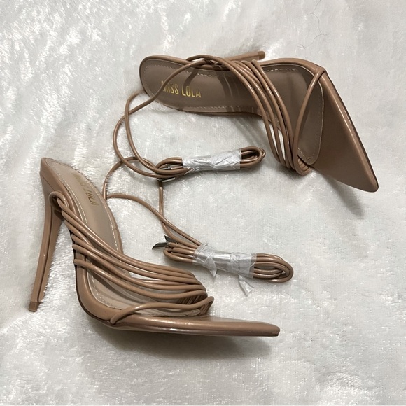 Lace up high heels - Self Made - Nude - Size 6.5 - Miss Lola - Picture 2 of 5